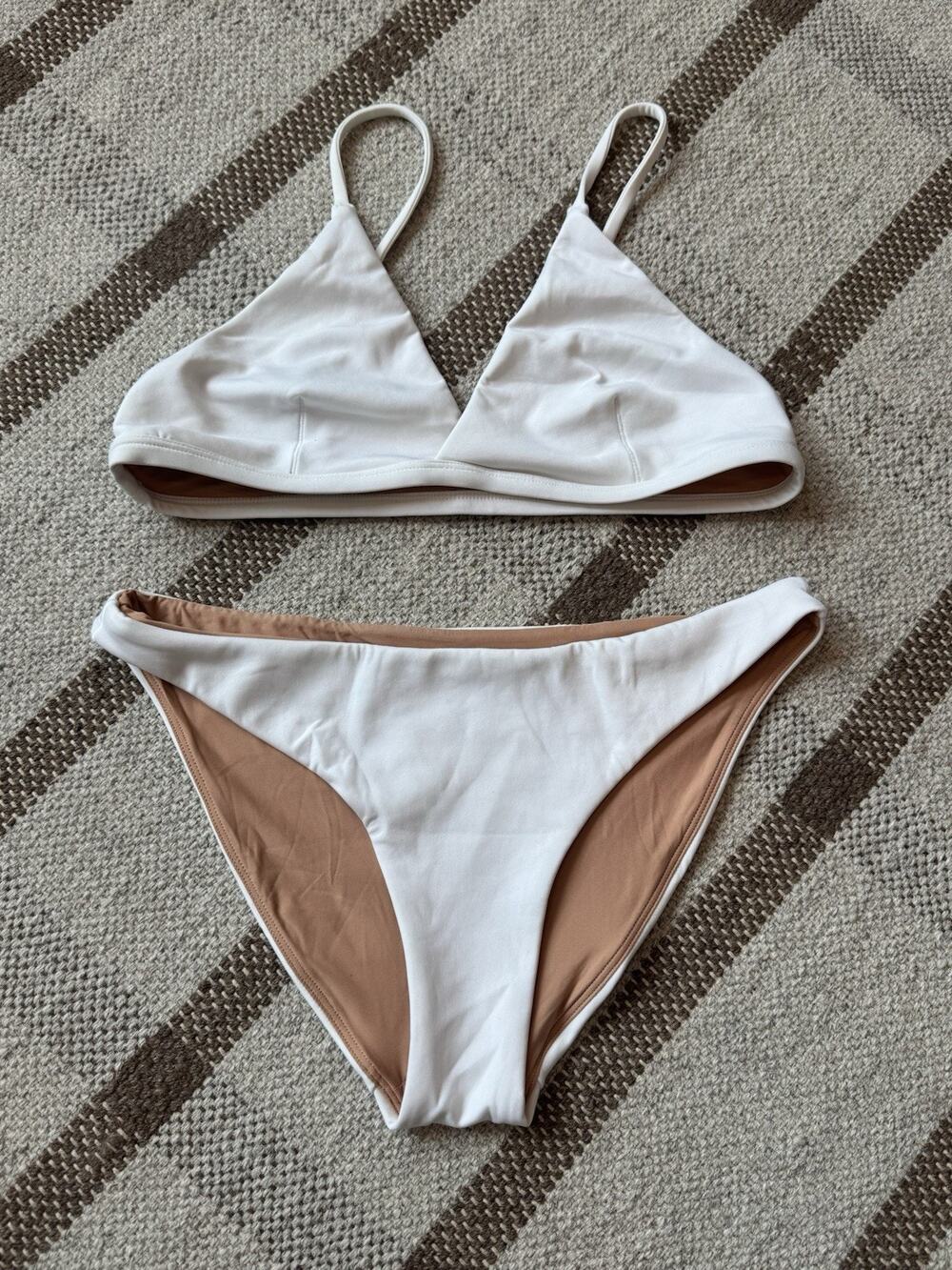 Left On Friday Sweet Victory Bikini Swimsuit Set White Small Medium Triangle